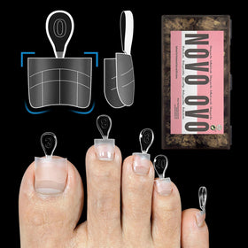 NOVO OVO Soft Gel Toe Nail Tips front view with guiding lines