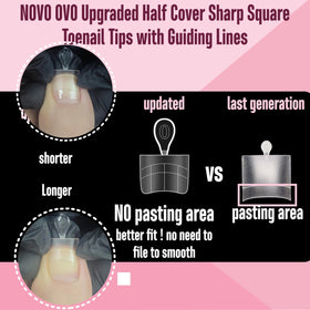 NOVO OVO Soft Gel Toe Nail Tips in packaging