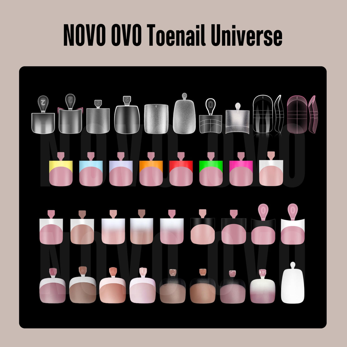 NOVO OVO toenail tips showcased with sandals