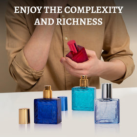 NovoGlow Verse Deep Blue fragrance bottle close-up
