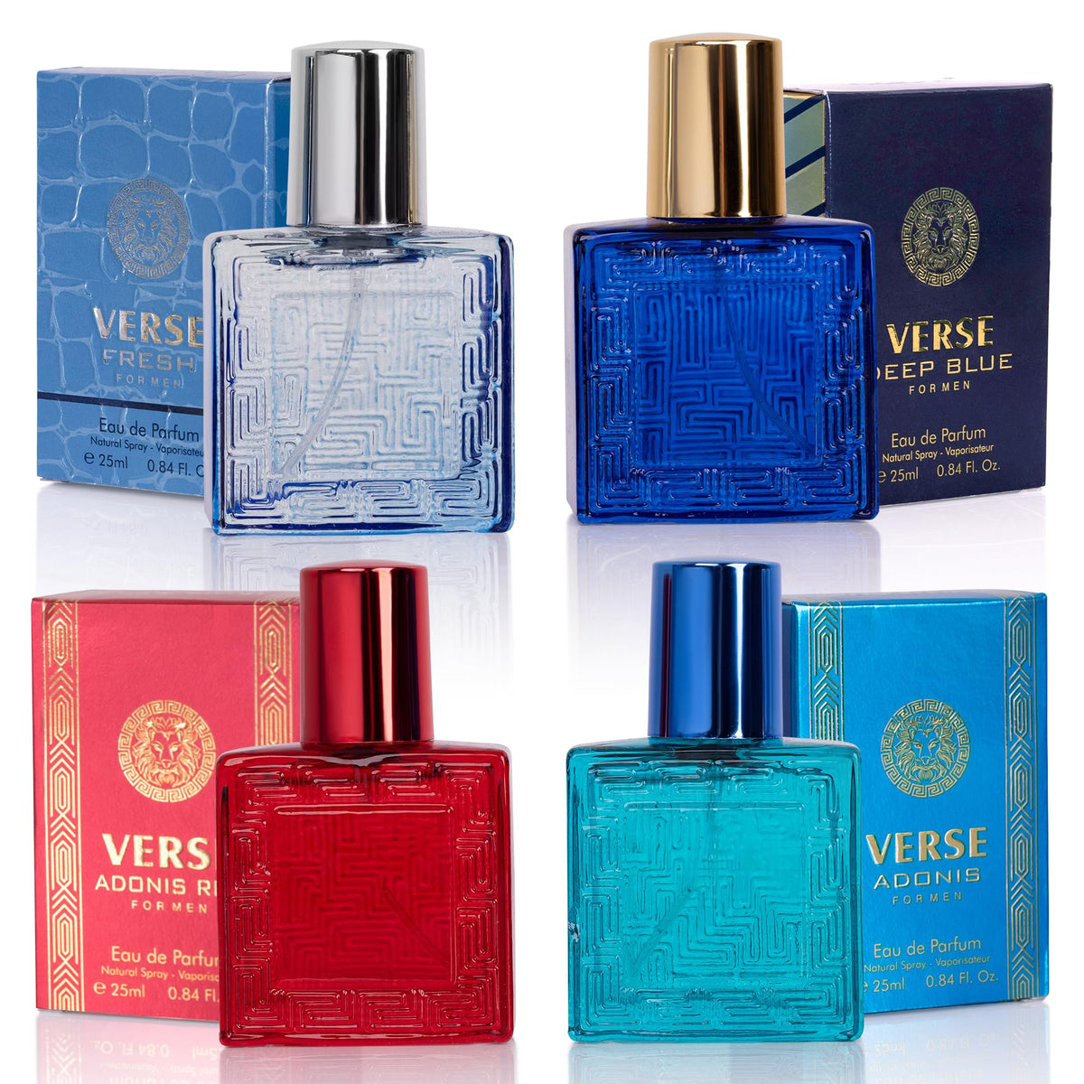 NovoGlow Verse Mini Fragrance Gift Set front view with four 25 ml bottles