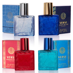 NovoGlow Verse Mini Fragrance Gift Set front view with four 25 ml bottles