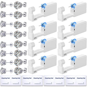 Novopiercing 24 Pcs Ear Piercing Kit with 8 guns and cleaning pads