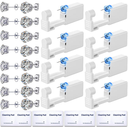 Novopiercing 24 Pcs Ear Piercing Kit with 8 guns and cleaning pads