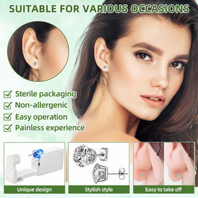 Novopiercing ear piercing kit displayed with cleaning pads