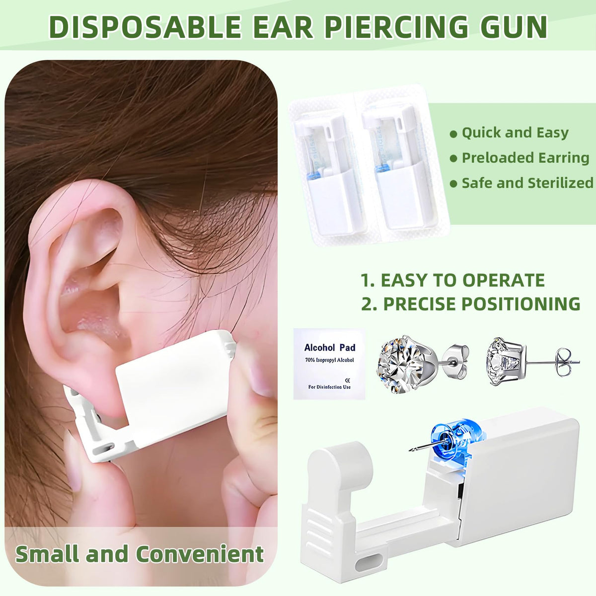 Novopiercing ear studs made of 316L stainless steel
