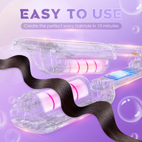 NOVUS Curling Iron Hair Crimper Waver displaying temperature control settings