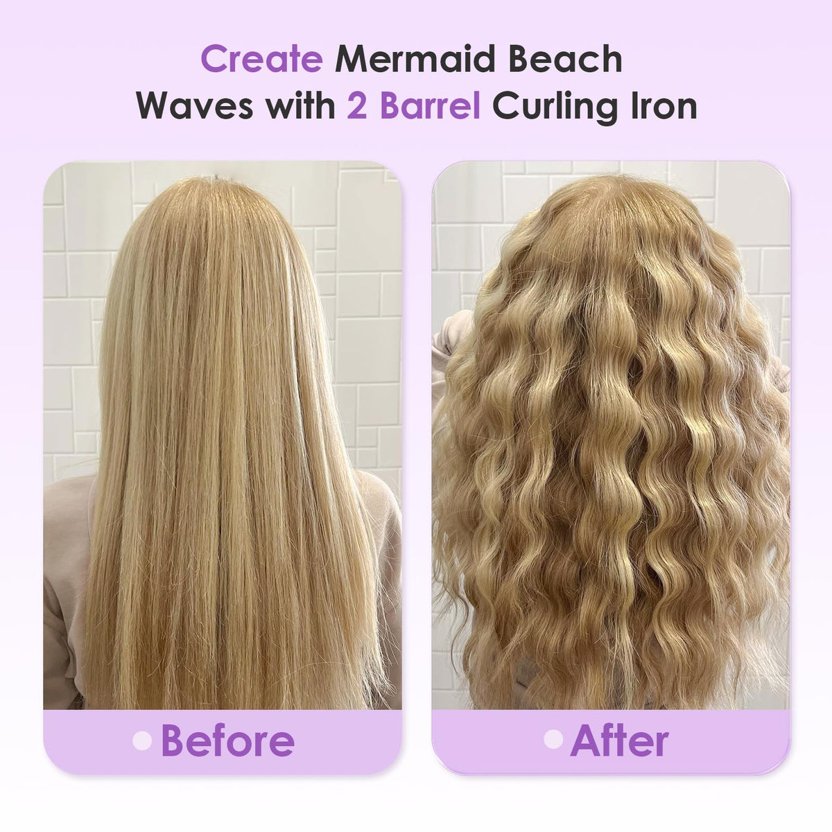 NOVUS Curling Iron Hair Crimper Waver in use creating waves