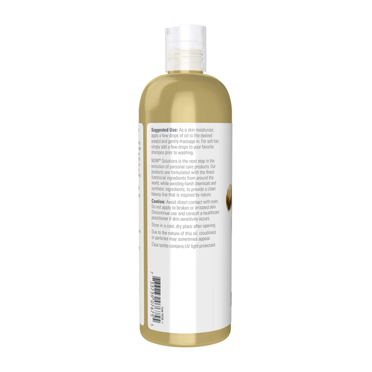 NOW Foods Castor Oil 16 oz bottle back view