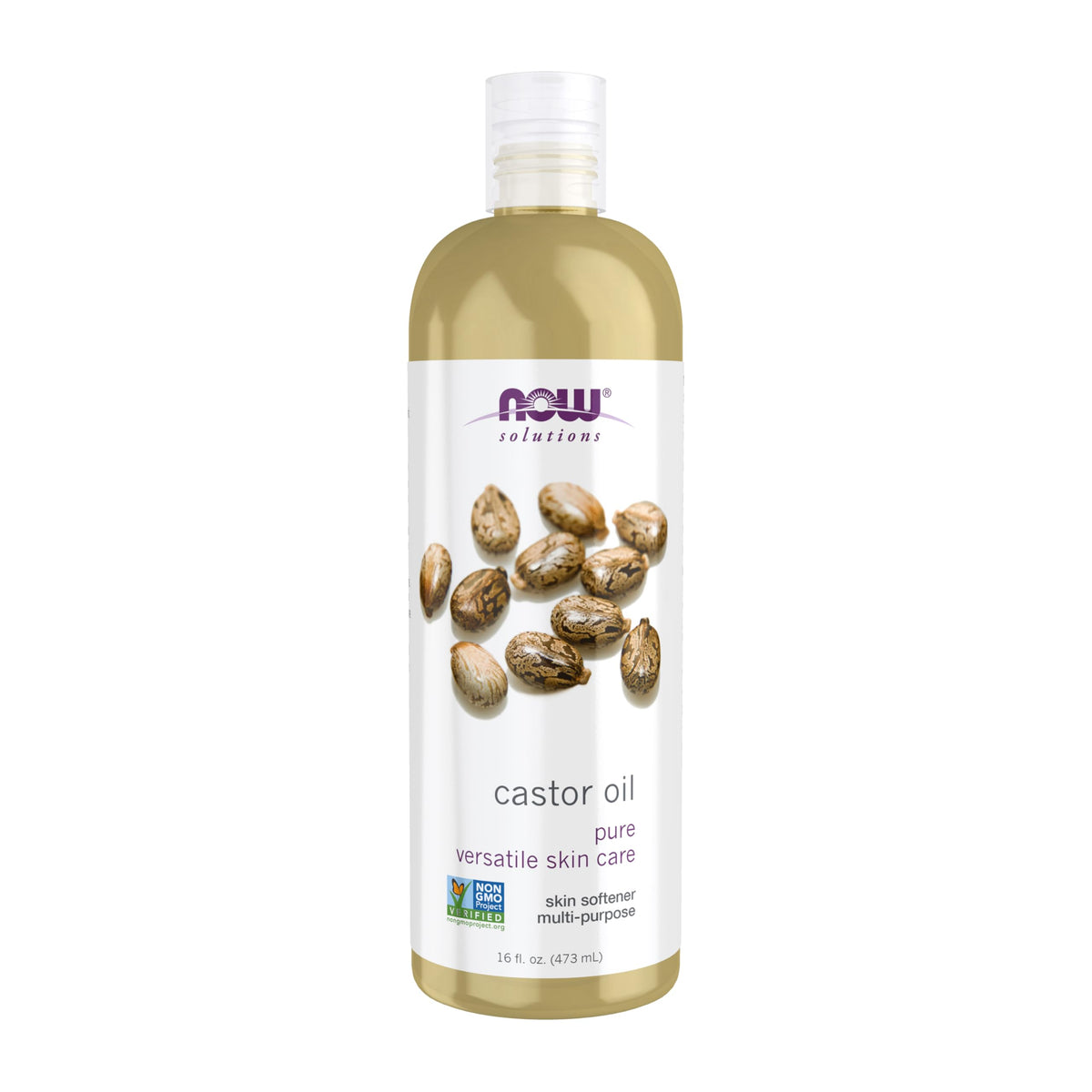 NOW Foods Castor Oil 16 oz bottle front view