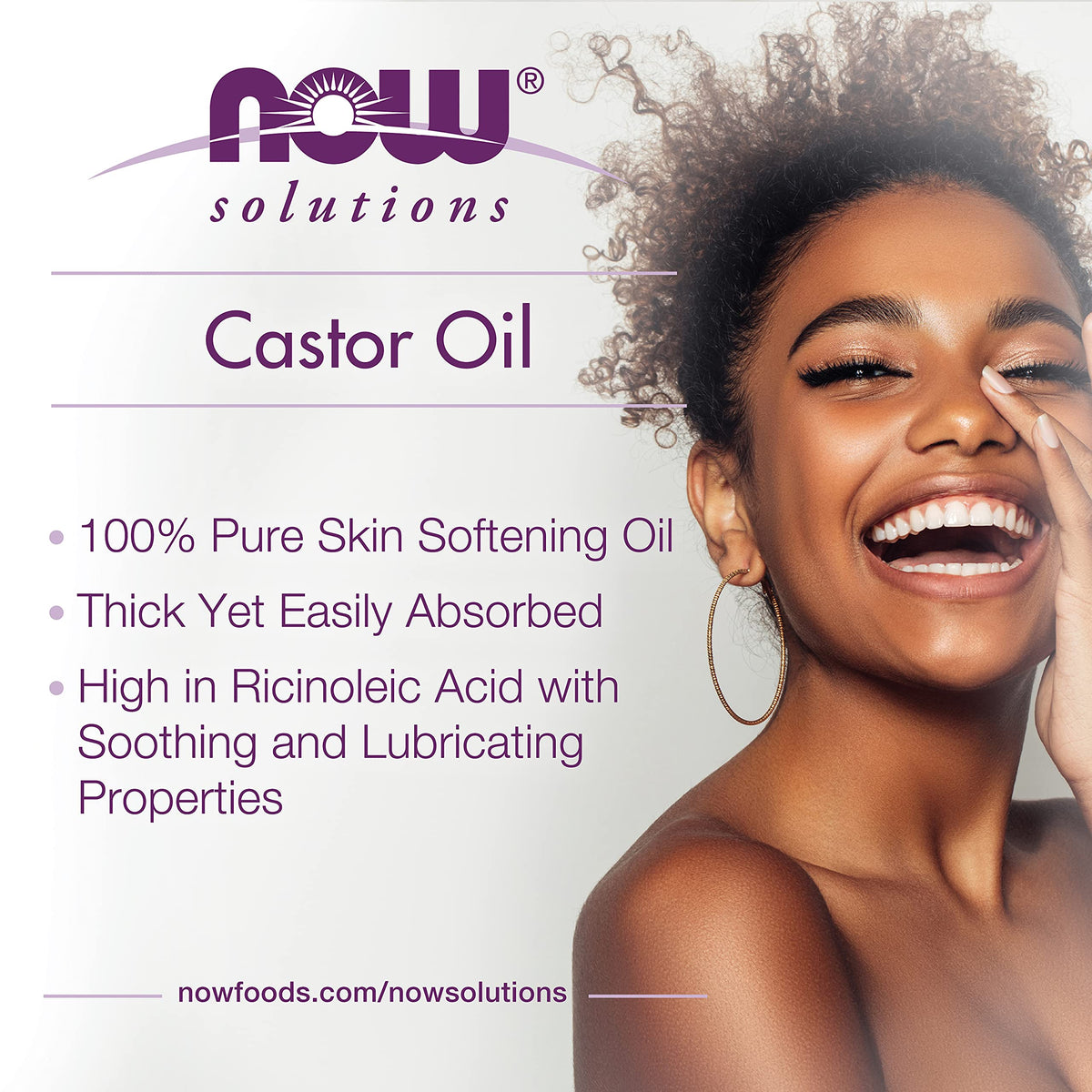 NOW Foods Castor Oil 16 oz bottle top view