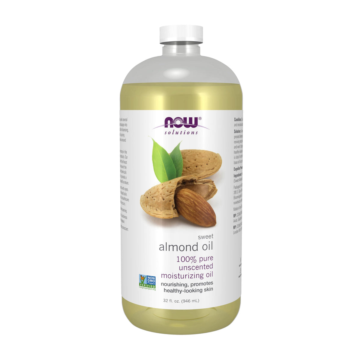 NOW Foods Sweet Almond Oil 32 oz front view