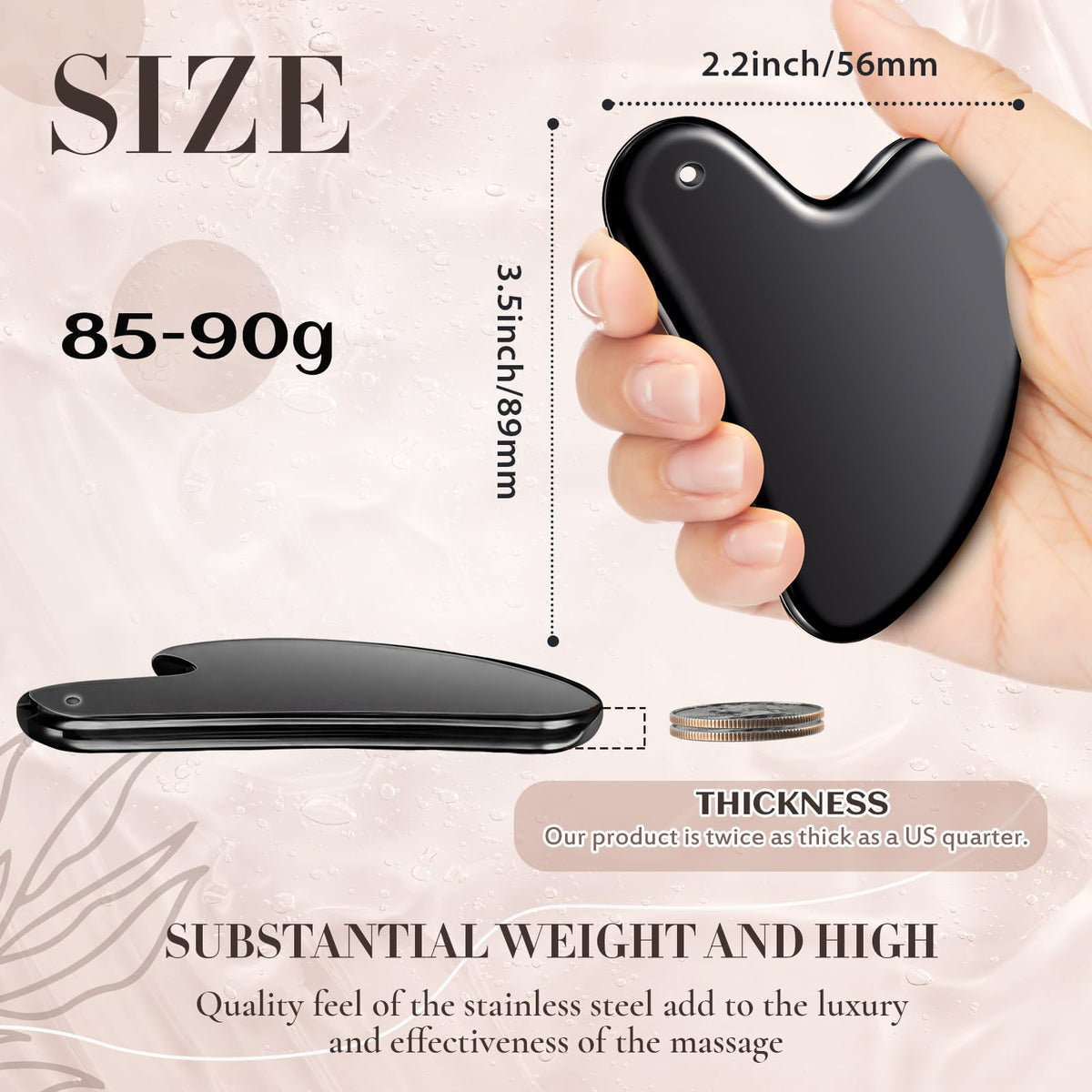 Nuanchu Gua Sha Facial Tool back view showing polished finish