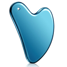 Nuanchu Gua Sha Facial Tool blue heart design front view