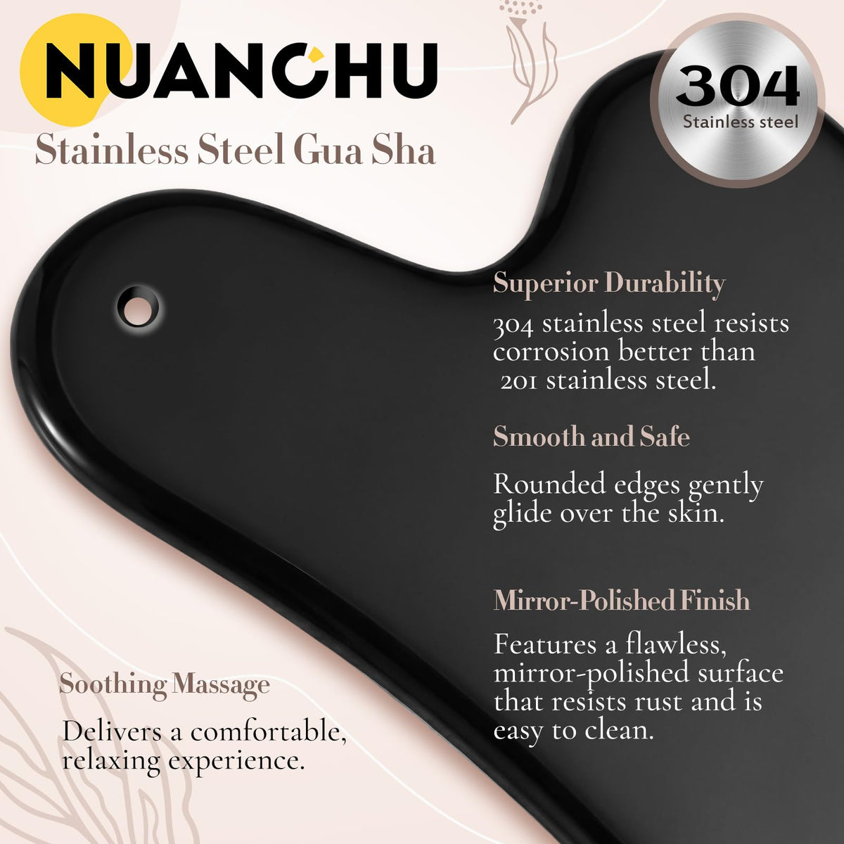 Nuanchu Gua Sha Facial Tool displayed on a skincare shelf