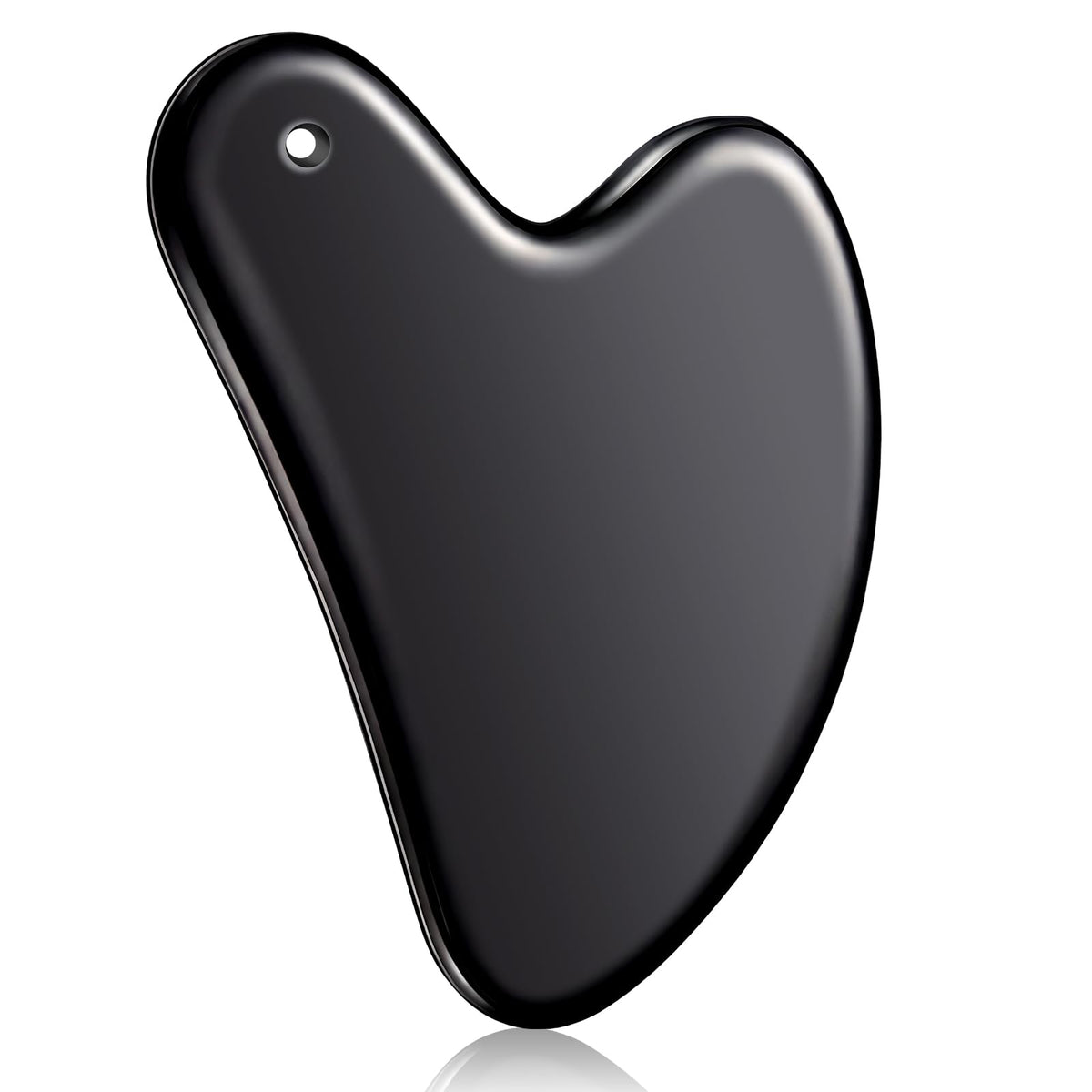 Nuanchu Gua Sha Facial Tool in black stainless steel front view