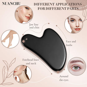 Nuanchu Gua Sha Facial Tool side view with dimensions