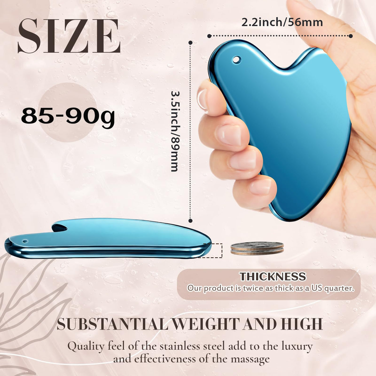 Nuanchu Gua Sha Facial Tool stainless steel side view