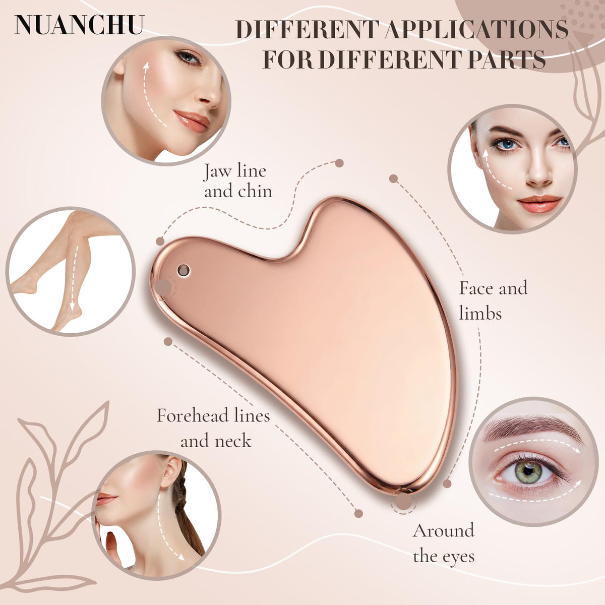 Nuanchu Gua Sha tool in use on face