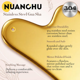 Nuanchu Gua Sha tool showing mirror-polished finish