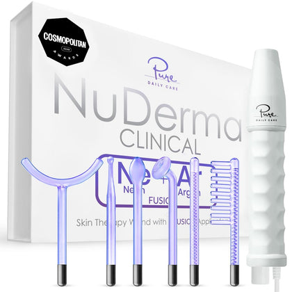 NuDerma Clinical Skin Therapy Wand front view with applicators