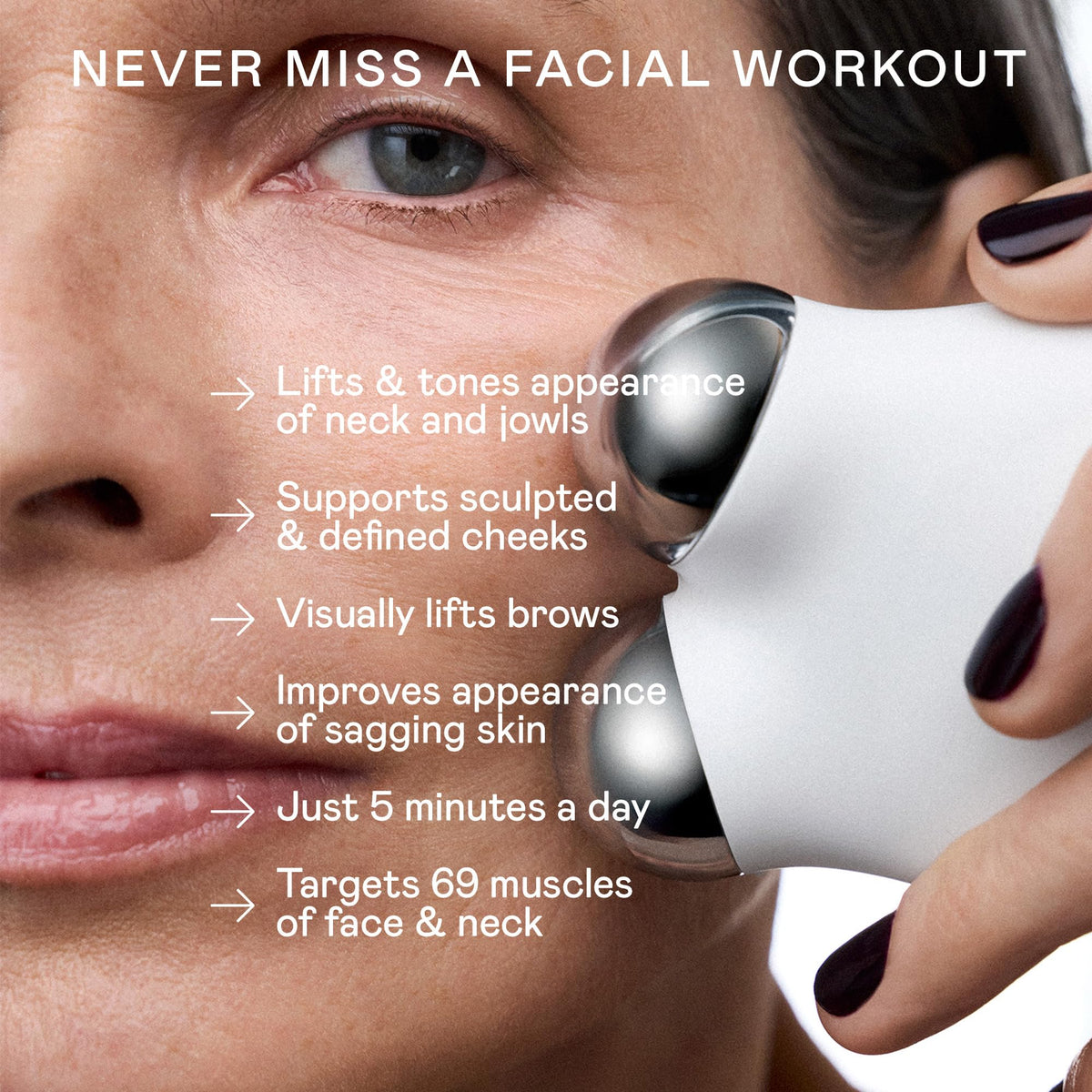 NuFACE MINI+ Facial Sculpting Tool side view showing design