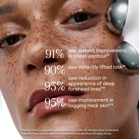 NuFACE MINI+ Facial Sculpting Tool with a user applying it