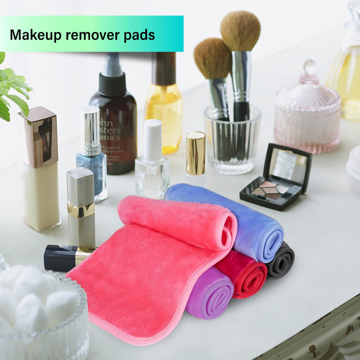 NUGILLA Makeup Remover Cloths displayed with makeup products