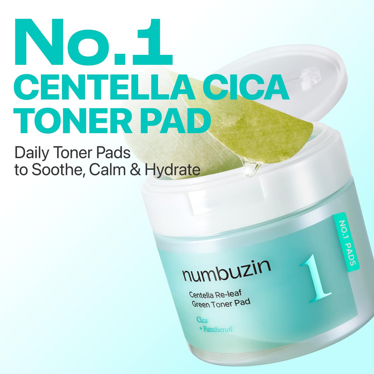 numbuzin No.1 Toner Pads showing double-sided design
