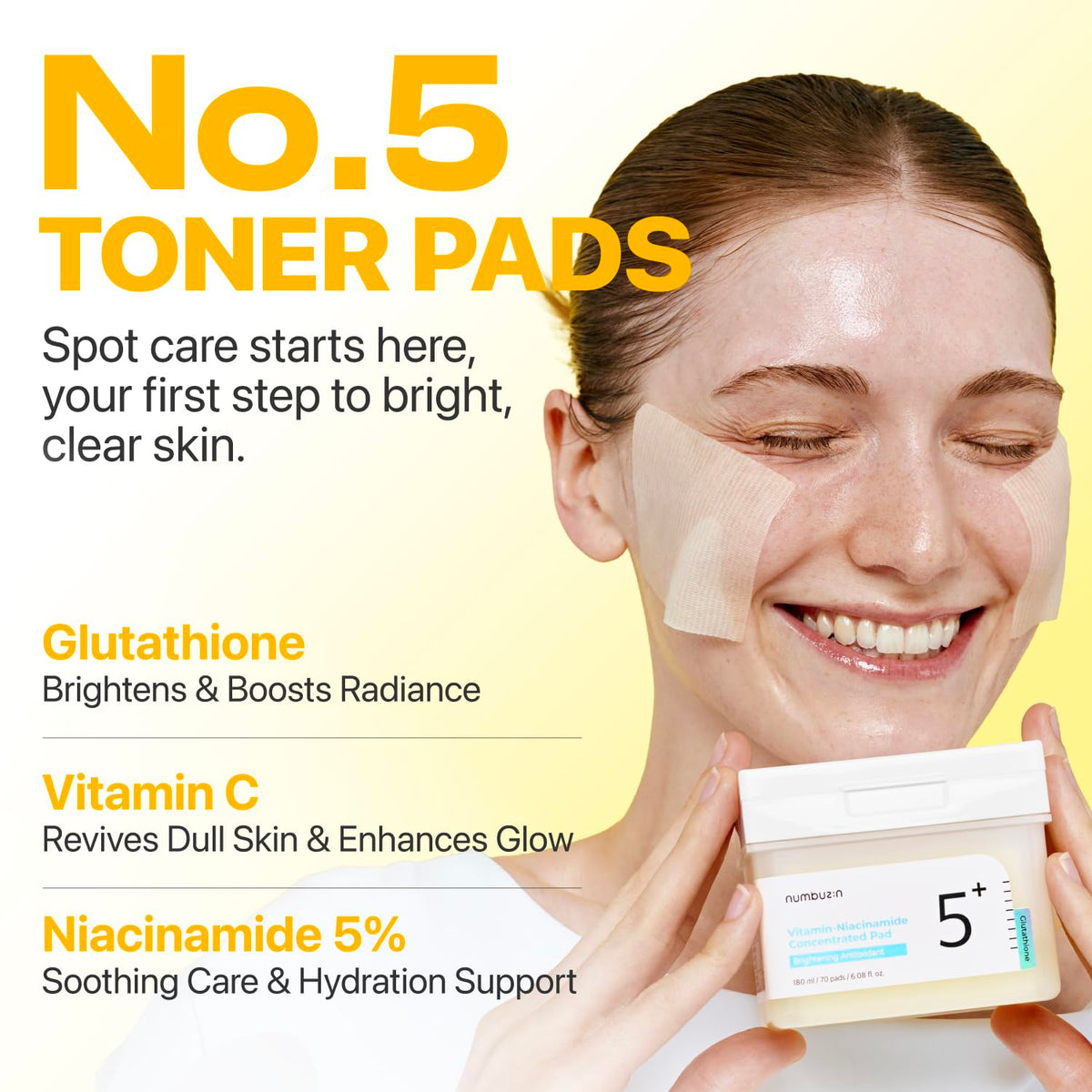 numbuzin No.5 Vitamin-Niacinamide Concentrated Pad showing embossed side