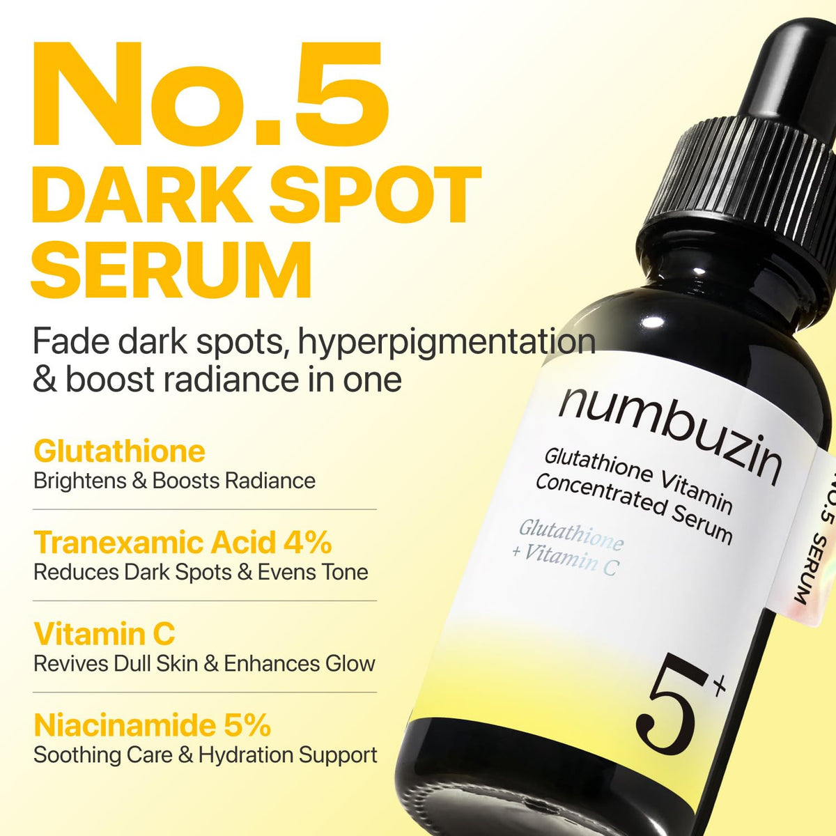 numbuzin No.5 Vitamin Serum bottle close-up showing texture