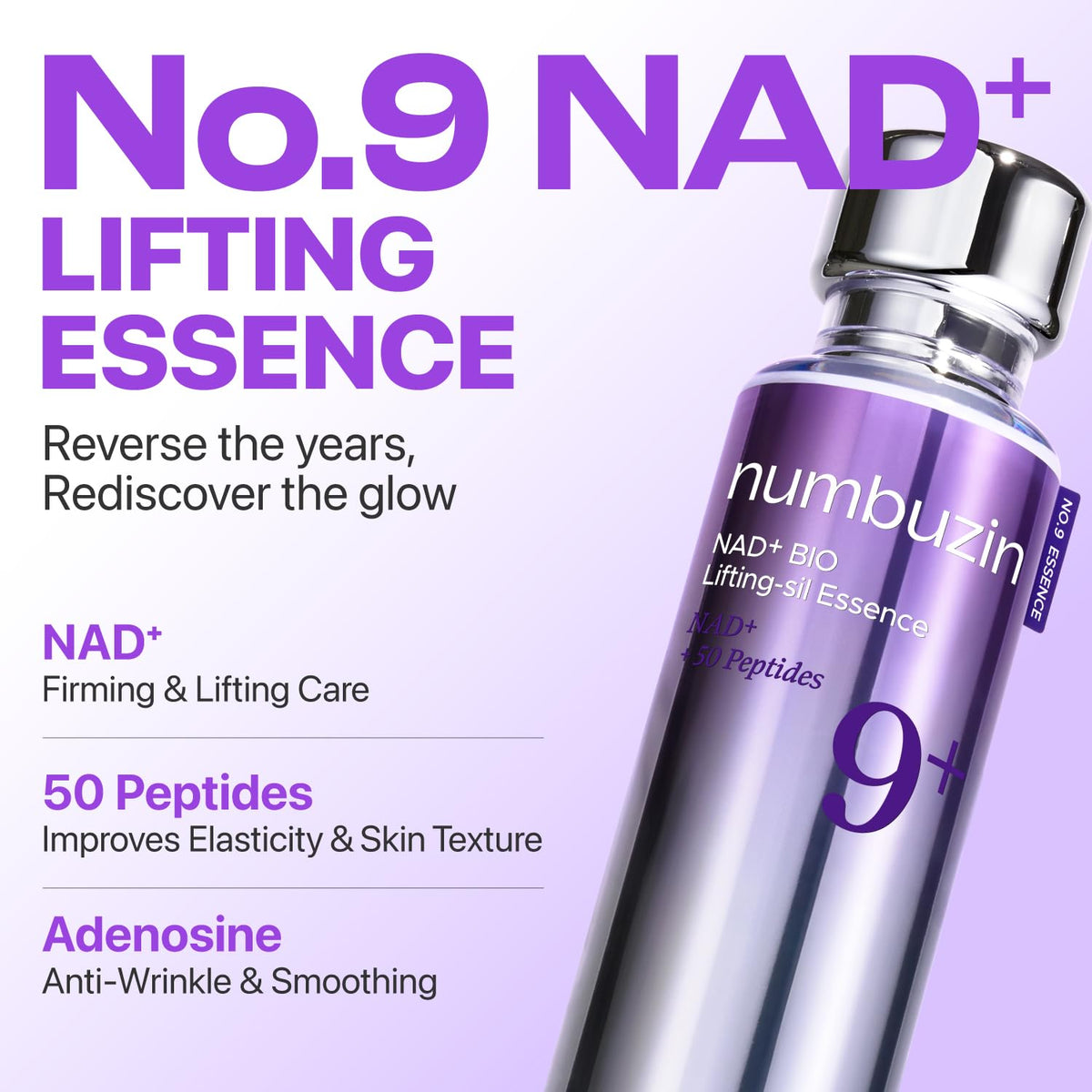 numbuzin No.9 serum bottle close-up showing texture