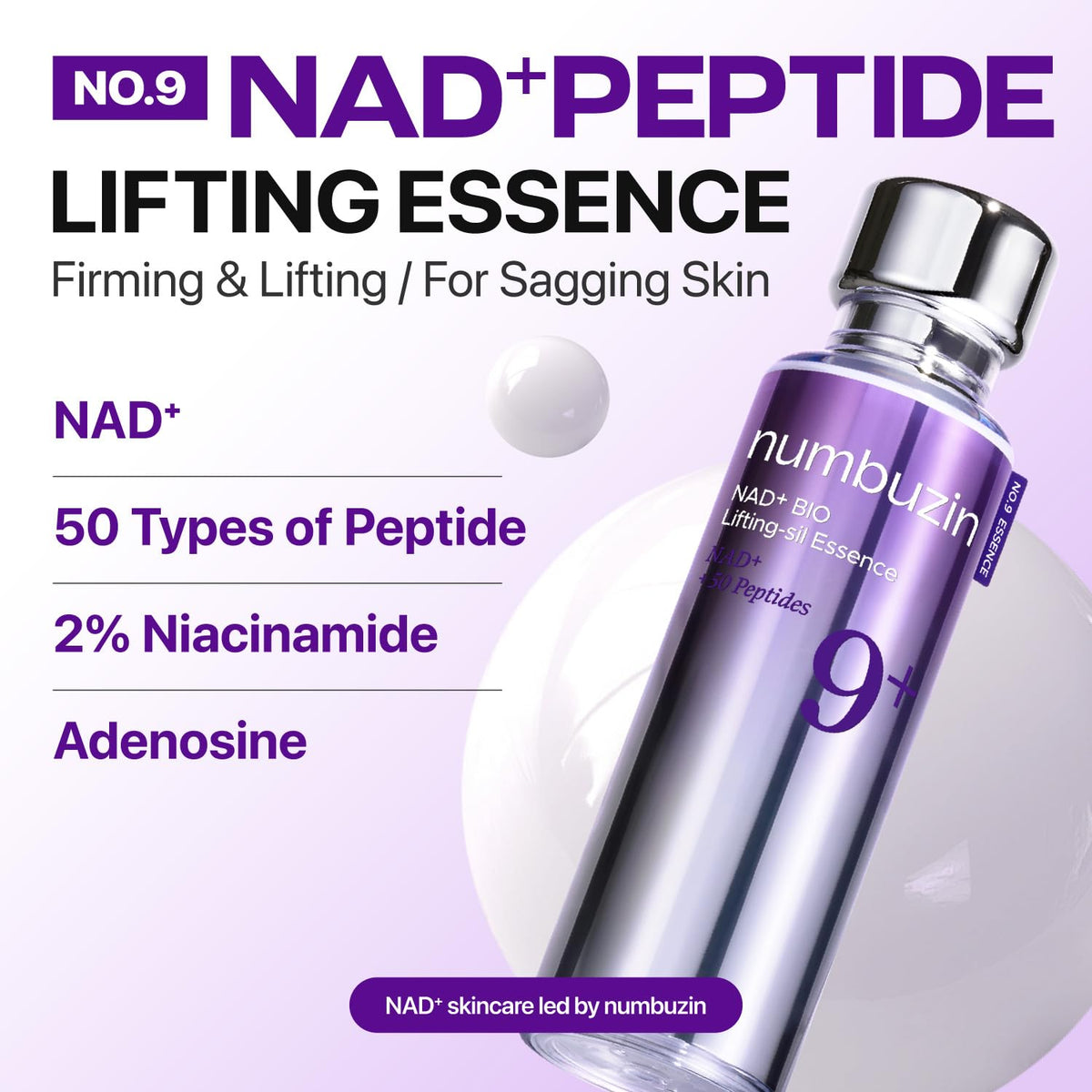 numbuzin No.9 serum bottle with cap off