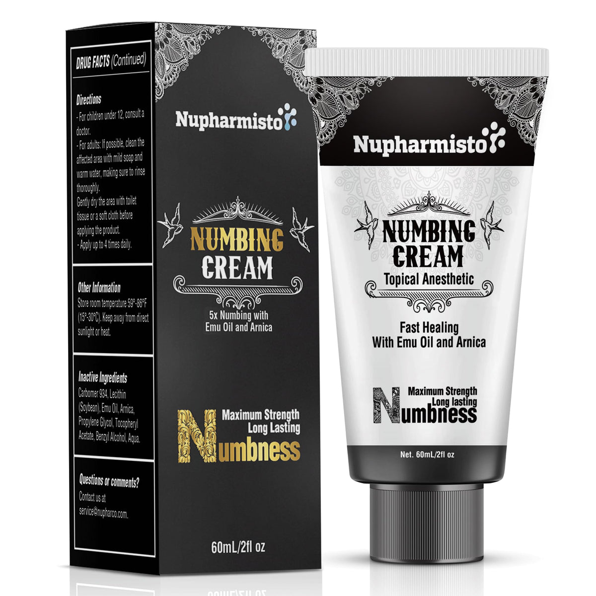 Nupharmco Numbing Cream 60ml front view with packaging