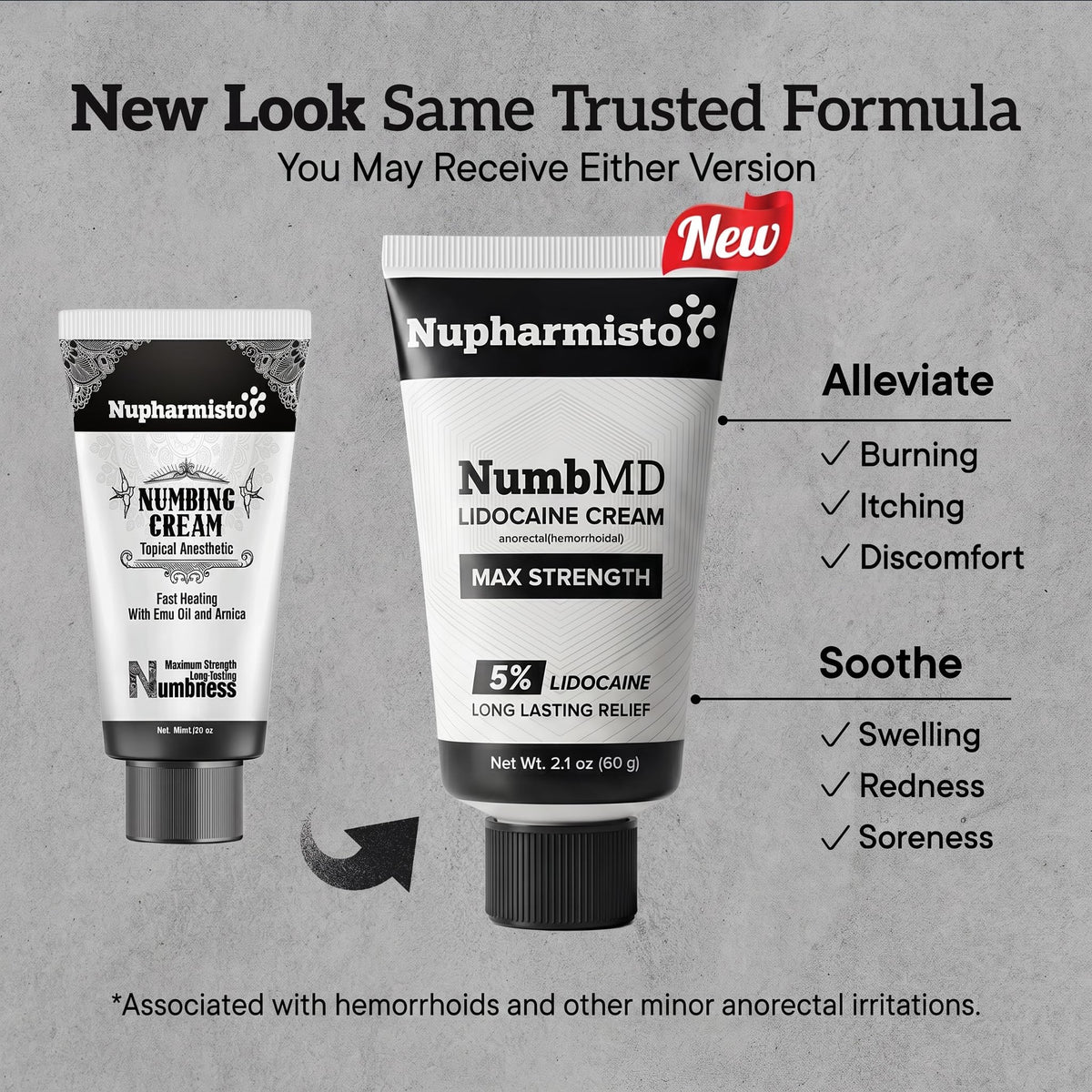 Nupharmco Numbing Cream 60ml showing texture on hand