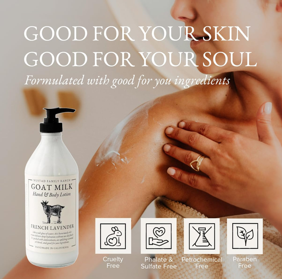 Nustad Family Ranch Goat Milk Body Lotion with rose scent