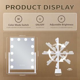 NUSVAN Vanity Makeup Mirror with three color lighting modes