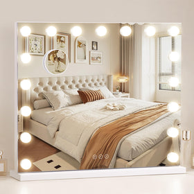 NUSVAN Vanity Mirror front view with 17 LED bulbs