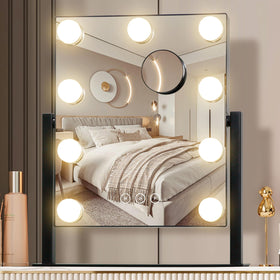 NUSVAN Vanity Mirror front view with 9 LED bulbs