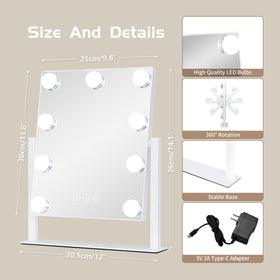 NUSVAN Vanity Mirror in a well-lit makeup setting