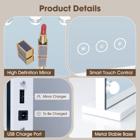 NUSVAN Vanity Mirror showing adjustable brightness feature