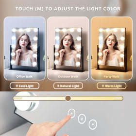 NUSVAN Vanity Mirror with 10X magnifying mirror close-up