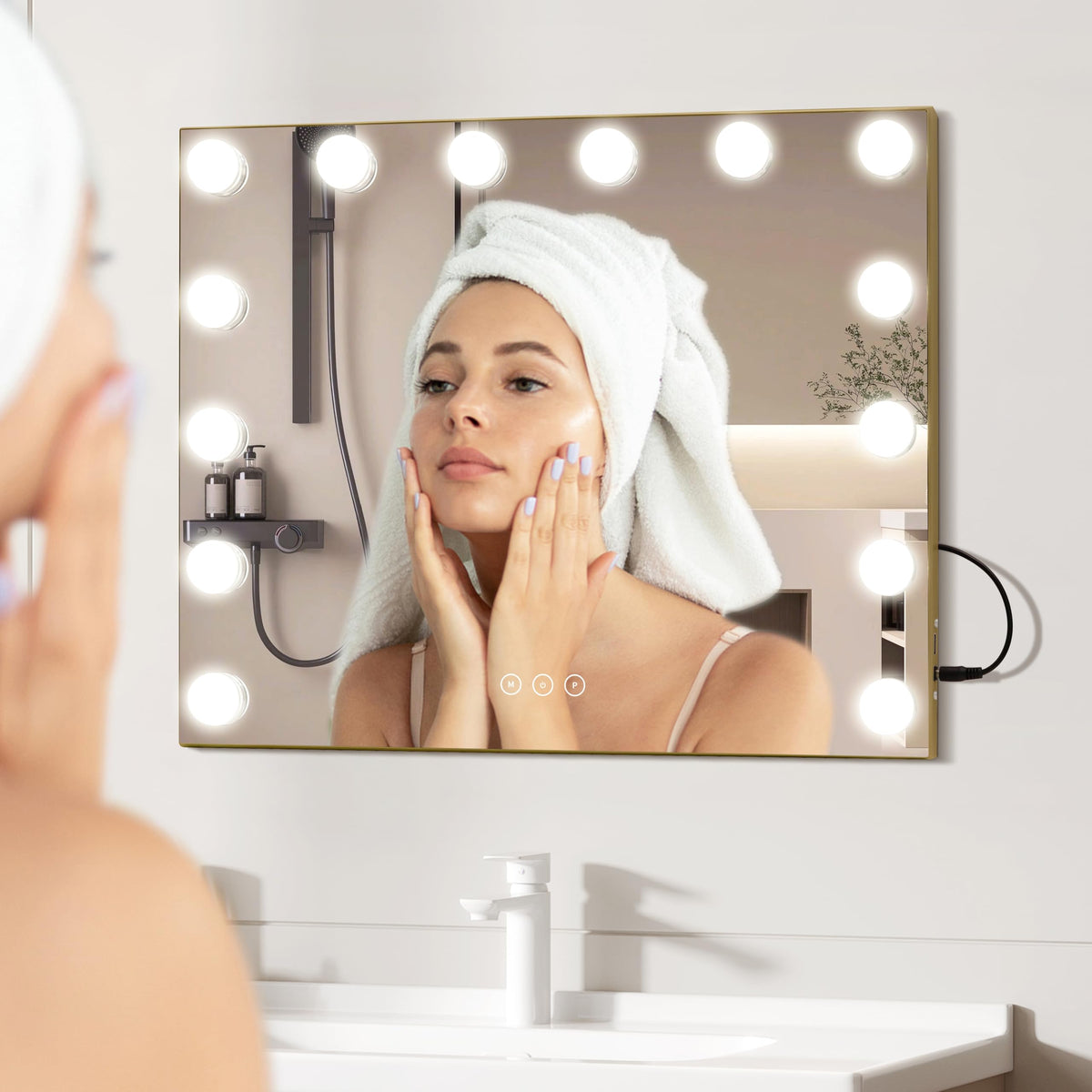 NUSVAN Vanity Mirror with Lights close-up of 10X magnifying mirror