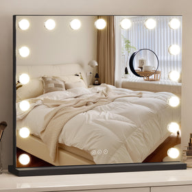 NUSVAN Vanity Mirror with Lights front view showing 17 LED bulbs