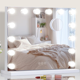 NUSVAN Vanity Mirror with Lights front view with LED bulbs