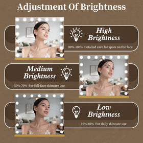 NUSVAN Vanity Mirror with Lights with 10X magnifying mirror attached