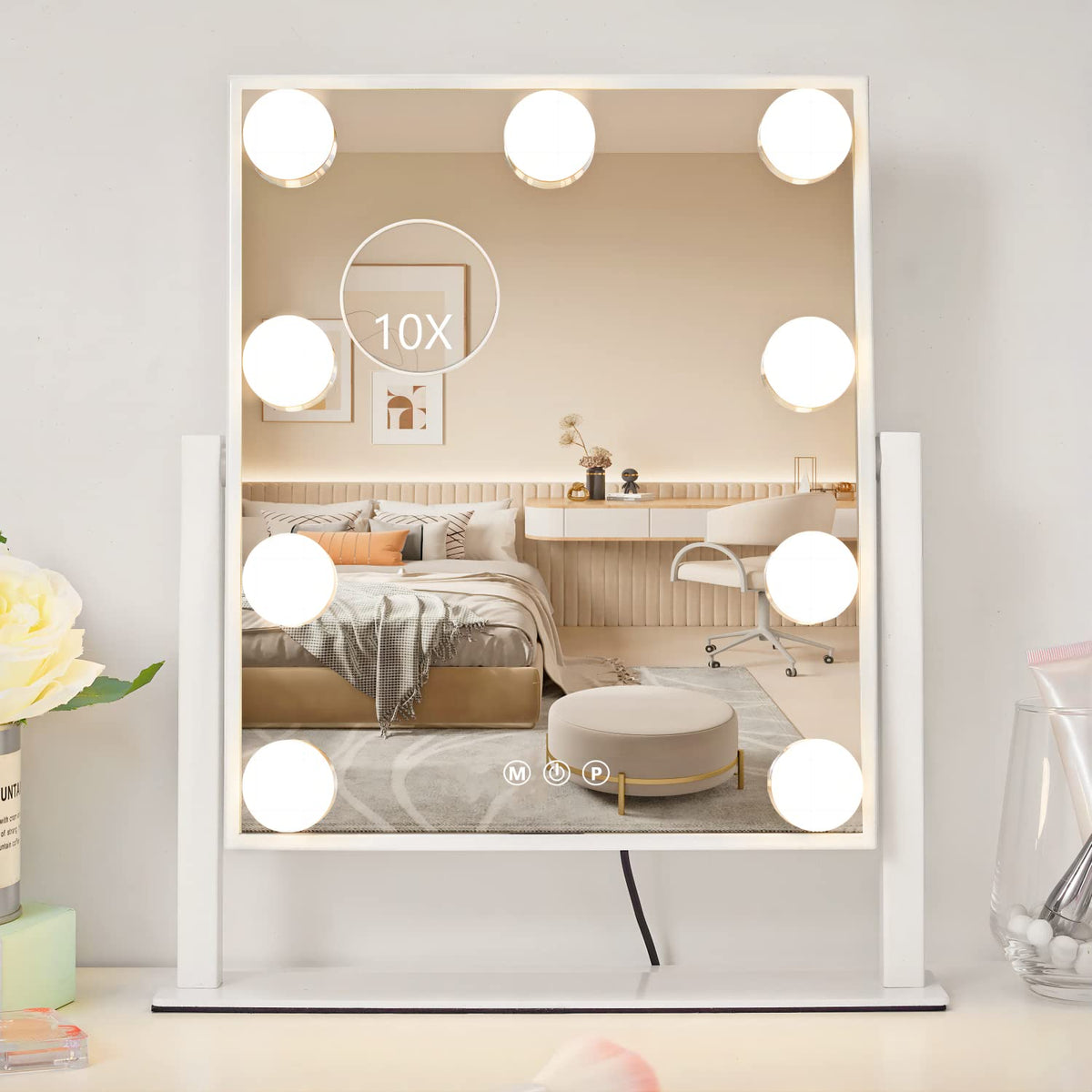 NUSVAN Vanity Mirror with three lighting modes displayed