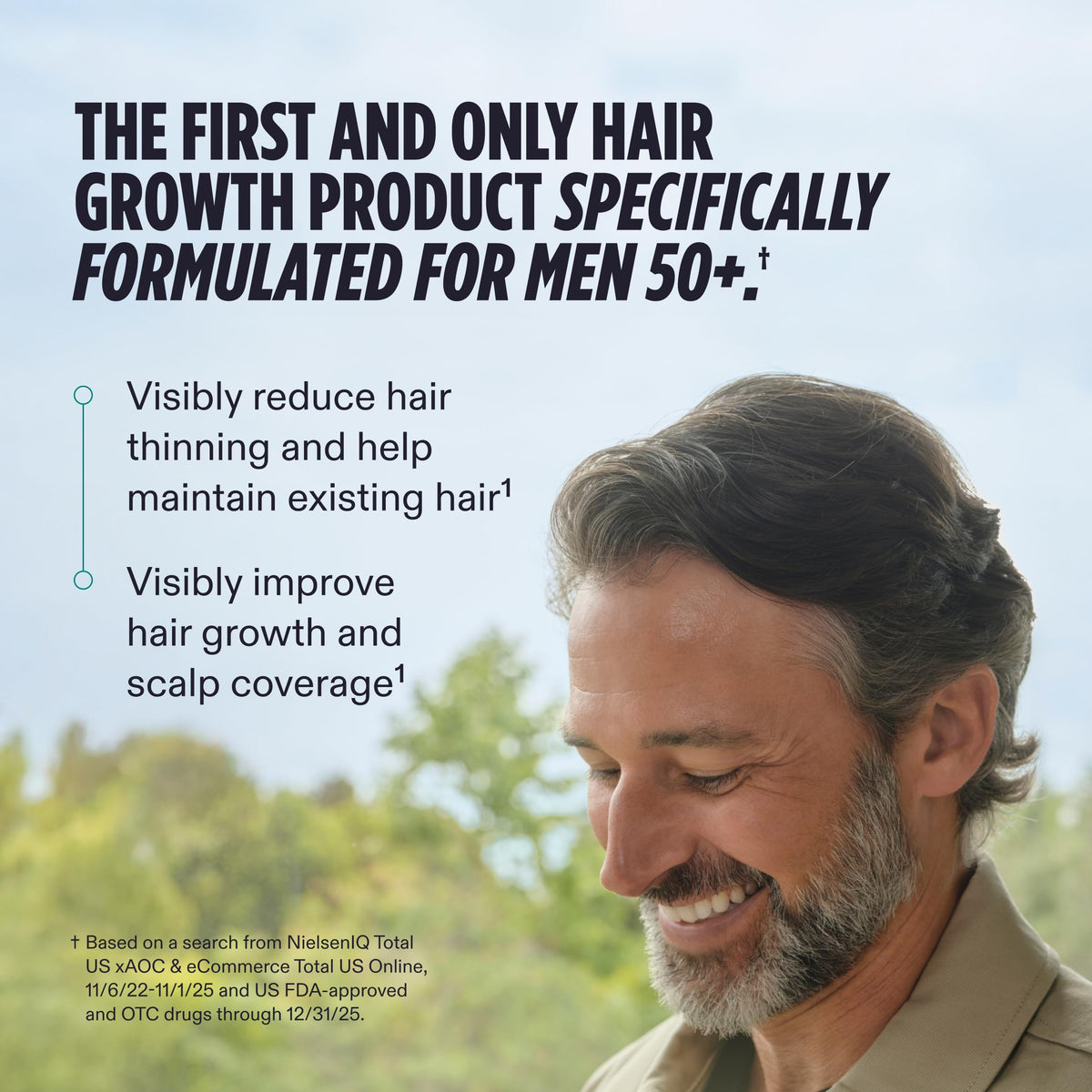 Nutrafol Men 50+ Hair Growth Supplements side view with capsules