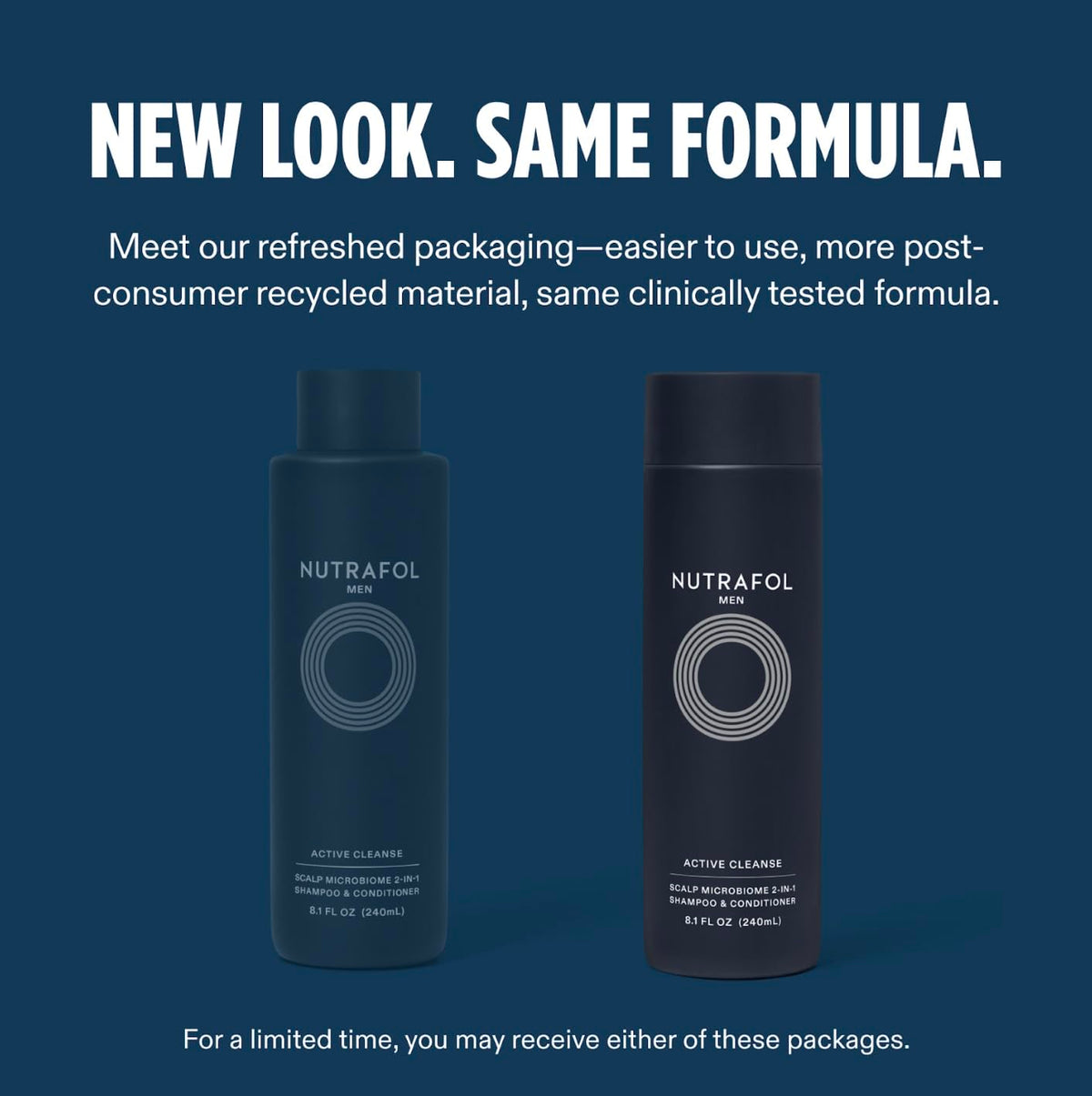 Nutrafol Men's 2-in-1 Shampoo and Conditioner bottle side view