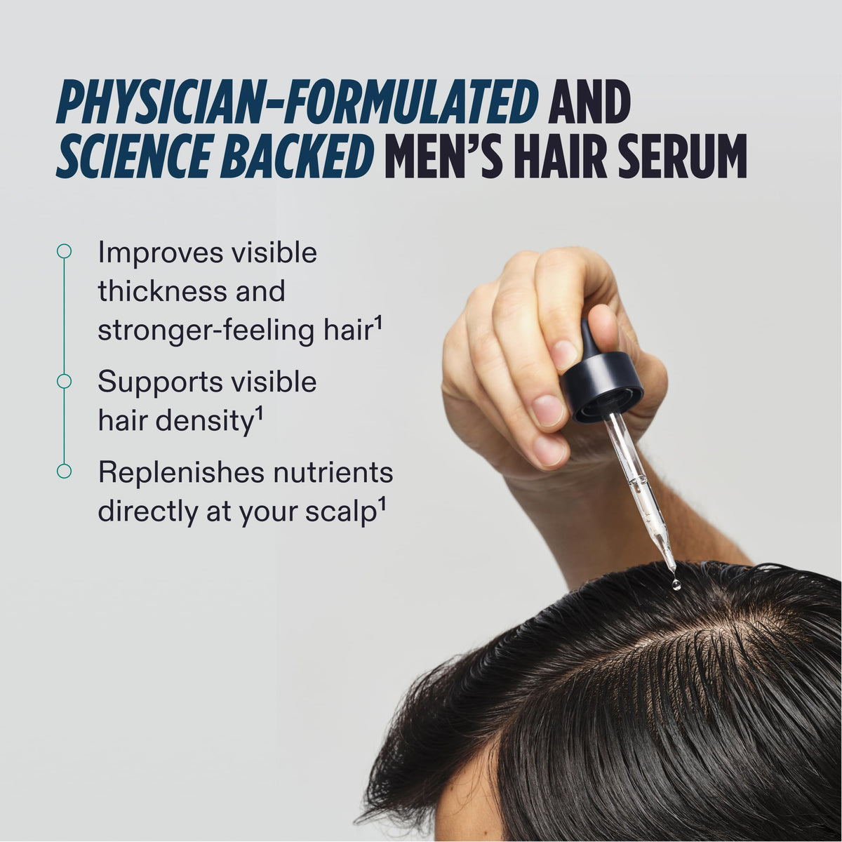 Nutrafol Men's Hair Serum 1 Fl Oz bottle with cap